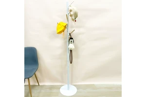 High Quality Steel Double-Tier Coat Rack Standing Hanging Storage Stand for Home Bedroom