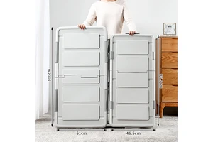 AU CAT YN8862 Stackable Bedroom Organizer Bed Bottom Plastic Storage Box Under Bed