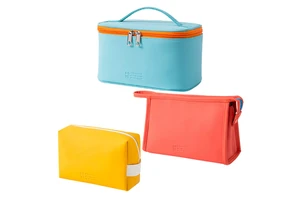 Wholesale Custom Logo PU Leather Washable 3 Water-resistant Toiletry Pouch Beauty Zipper Travel Set Organizer Cosmetic Bag