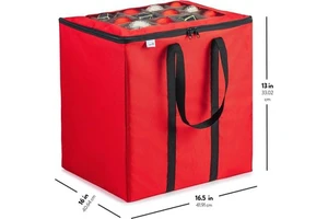 Christmas Decoration Storage Box with Lid, Non-woven Organizer, Can Hold 100 Pcs Christmas Balls, Holiday Ornament Storage Case