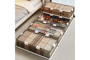 Collapsible Home Stackable Plastic Bins Transparent Lid Sundries Organizer Box for Bathroom Clothes Square Foldable Storage