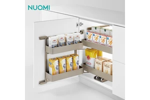 NUOMI Side Amount Basket Under Sink Spice Rack Organizer Kitchen Mini Pantry Roll Out Drawer Cabinet Organizer