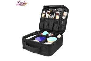 Holiday Gift Makeup Organiser with Compartment Travel Makeup Storage Portable Cosmetic Bag for Brushes Nail Art Accessory