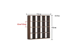 Wall Mounted Wooden Mountable 12/16 Compartments Holder Display Shelf, Wood Collection Wall Display Rack