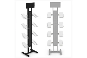 Custom Shoe Shop Floor Metal Commercial Shoe Display Rack Slanted Acrylic Shoe Holder Display