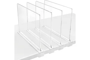 Clear Closets Shelf Dividers Cabinet Storage Rack Acrylic Plastic Closet Shelf Divider