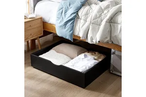 Hot Sales Solid Wood Under Bed Storage Drawer Underbed Wooden Organizer Modern Solid Wood Under Bed Storage Drawer with Wheels