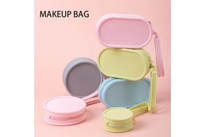 Custom Waterproof Silicone Makeup Bag Travel Cosmetic Pouch Soft Makeup Vanity Bag Portable Toiletry Organizer OEM ODM