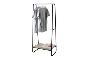 SY Multifunction Black Design Metal Hanging Clothes Stands Shoe Racks Garment Coat Rack