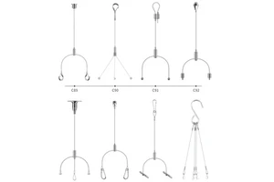Wholesale Custom Steel Wire Rope Ceiling Suspension Cable Gripper, Nickel Plated Hanging Kit With Hook, Wire Locked Clip, Clamp