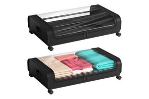 Under Bed Storage With Wheels,Under Bed Storage Containers,2 Pack Under Bed Shoe Storage Organizer
