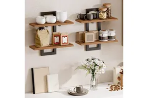Wood Non-Folding Double Tier Wall Storage Rack for Toilet Modern Bathroom Wall-mounted Decoration