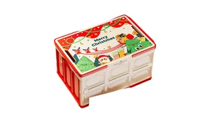 Christmas Storage Box Holiday Children's Toys and Snacks Folding Car Box Outdoor Camping Organizer Plastic Atibei