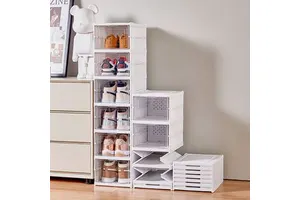 Modern Clear Plastic Shoe Box for Bedroom Storage Foldable and Stackable Sneaker Organizer With Transparent Design