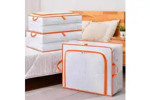 Transparent PVC Clothing Collapsible Storage Bag Wardrobe Organizer for Clothes Bedding Quilt Underbed Foldable Storage Bag
