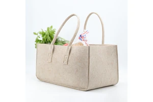 Hot Selling Large Outdoor Tote Storage Organizer Festival Gift Bag Felt Firewood Basket Nappy Bag Baby Nursery Diaper Storage