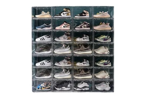 Wholesales Full Clear Transparent Sneaker Display Shoe Storage Box Acrylic Shoe Box