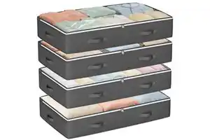90L Under Bed Storage Containers 4pack Closet Organizers and Storage Bins Foldable Underbed Storage Bags