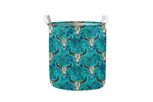 1 Piece Custom Rodeo Cowboy Cowgirl Style Cactus Cow Head Laundry Basket