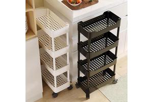 KM234 Item Gap Storage Rack Floor To Ceiling Multi-layer Kitchen Bathroom Gap Rack, Snacks Mobile Bedroom Storage Cart Wholesale