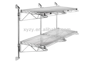 Double Tiers Cantilever Post Wall Mount Multiple Shelf Versatile Use for Bathroom Garage Clothing and Food Storage