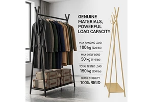 Modern Foldable Portable Gold Rotating Garment Display Rack-Detachable Design with Powder Coated Finish for Retail Store Use