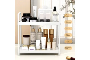For Cosmetics Storage Rack Folding Floor Type Double Desktop Bathroom Storage for Toilet Skin Care Products Dormitory Use