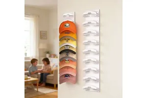 Multi-layer Plastic Wall Mounted 10-Tier Modern Hat Organizer Dimensions for Tools Bedroom hat hook Baseball cap storage rack
