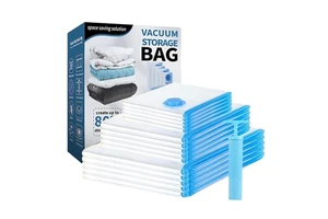 Travel Vacuum Storage Bags Clear Reusable Space Saver For Cosmetic Clothes Lingerie Handbag Carry On Suitcase Storage Organizer