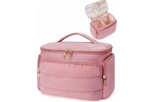 Women's Travel Organizer Cosmetic Bag Eco-Friendly Polyester Zipper Soft Handle Water Resistant Makeup Bag