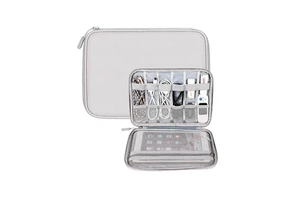Travel Electronics Organizer Waterproof Cable Organizer Bag for Electronic Accessories Double Layer