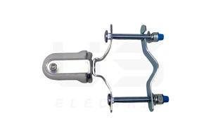 Heavy Duty Adjustable Porcelain Wire Holder Reinforced Steel Saddle White Insulated Ceramic Head Porcelain Wire Holders