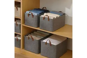 Oxford Cloth Folding Storage Box Clothes Storage Box Home Portable Storage Basket