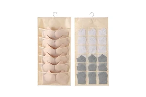 Factory Wholesale Oxford Cloth Wardrobe Door Rear Storage Hanging Bag Hanging Underwear Socks Double-sided Mesh Storage Bag