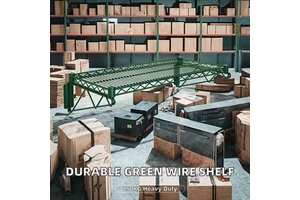 Durable Epoxy Green Wire Wall Shelf for Storage Food Storage and Utility-Quality Storage Racks & Shelving Units