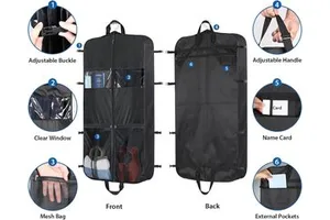 Custom Garment Bag Storage Bag for Travel Heavy Duty Travel Suit Bag for Men Women with Buckles