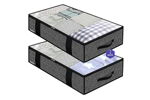 Large Zippered Organizer Foldable Thick Breathable Underbed Clothes Storage Bags Convenient Living Room Storage Solution