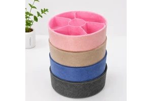 Round Polyester Felt Storage Basket Decorative Home Organizer