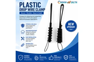 NEW Plastic Flat Telecom Fiber Optic Tension Drop Wire Cable Clamp For FTTH