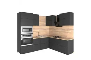 China Popular Small Kitchen Design Modern Kitchenette Set Melamine Kitchen Cabinet Cheap