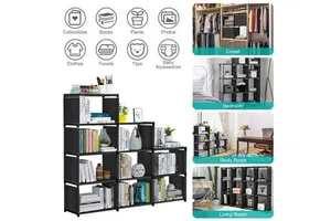 9-Cube Non-Woven Fabric Storage Organizer for Closet Cabinet Bookcase for Living Room Bedroom Office