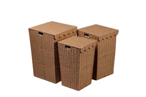 Handmade Modern Eco-Friendly Cotton Fabric Storage Bins Woven Rope Classic Style Foldable Clothing Baskets Home Styling