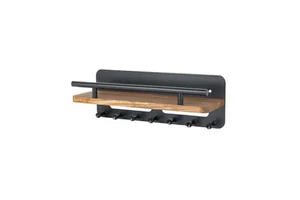 Black Storage Organizer Wall Mount Shelves Black Metal Rail Small Bathroom Shelves Spice Rack Key Holder