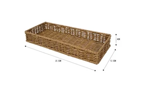Imitation Rattan Woven Storage Basket Long and Handmade for Dining Table Storage in a Rustic Style
