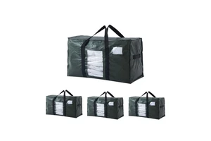 Jumbo Moving Bag Heavy Duty Storage Totes Waterproof PE Woven Packing Bag with Clear Window and Reinforced Handles for Closet