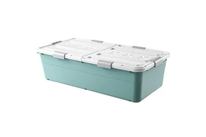 Large Capacity Storage Box Two-Way Opening Integrated Pulley Odorless PP Material Thick Strong Load Under the Bed Storage Box