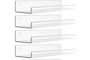 Versatile Acrylic Wall Storage Shelves Floating Bookshelves for Home Office and Kids Display Rack Organizer