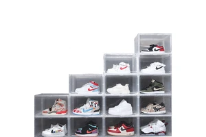 High Quality Folding Shoes Storage Organizer Foldable Plastic Shoe Box for Sneakers