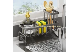 Multifunctional Sink Draining Basket Countertop Dishcloth Rack for Dishwashing Liquid Storage Kitchen Wall Shelves New Design