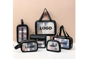 Custom Logo Canvas Makeup Bag Fashion Multifunctional Cosmetic Wash Bag Portable Hand Pouch for Women Travel All Seasons Custom